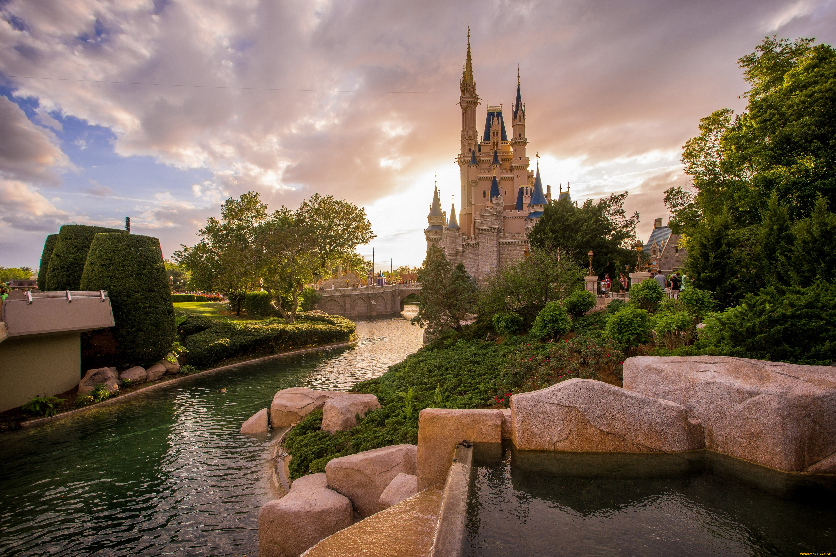 города, диснейленд, замок, парк