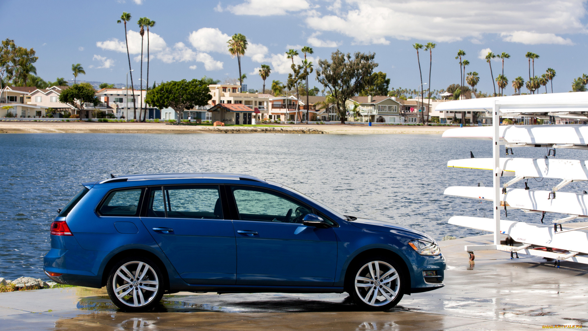 2015, volkswagen, golf, sportwagen, автомобили, volkswagen, побережье, металлик, голубой, golf