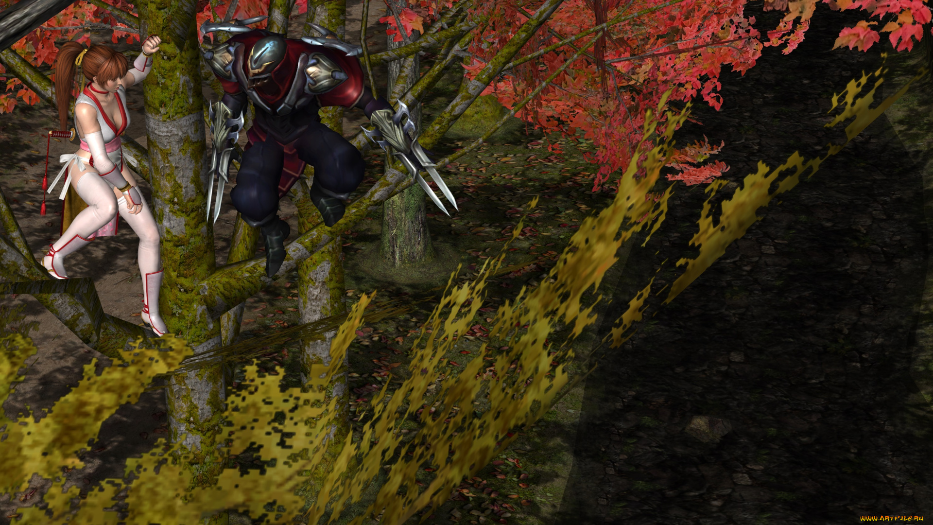 3д, графика, аниме, , anime, девушка, фон, взгляд, оружие