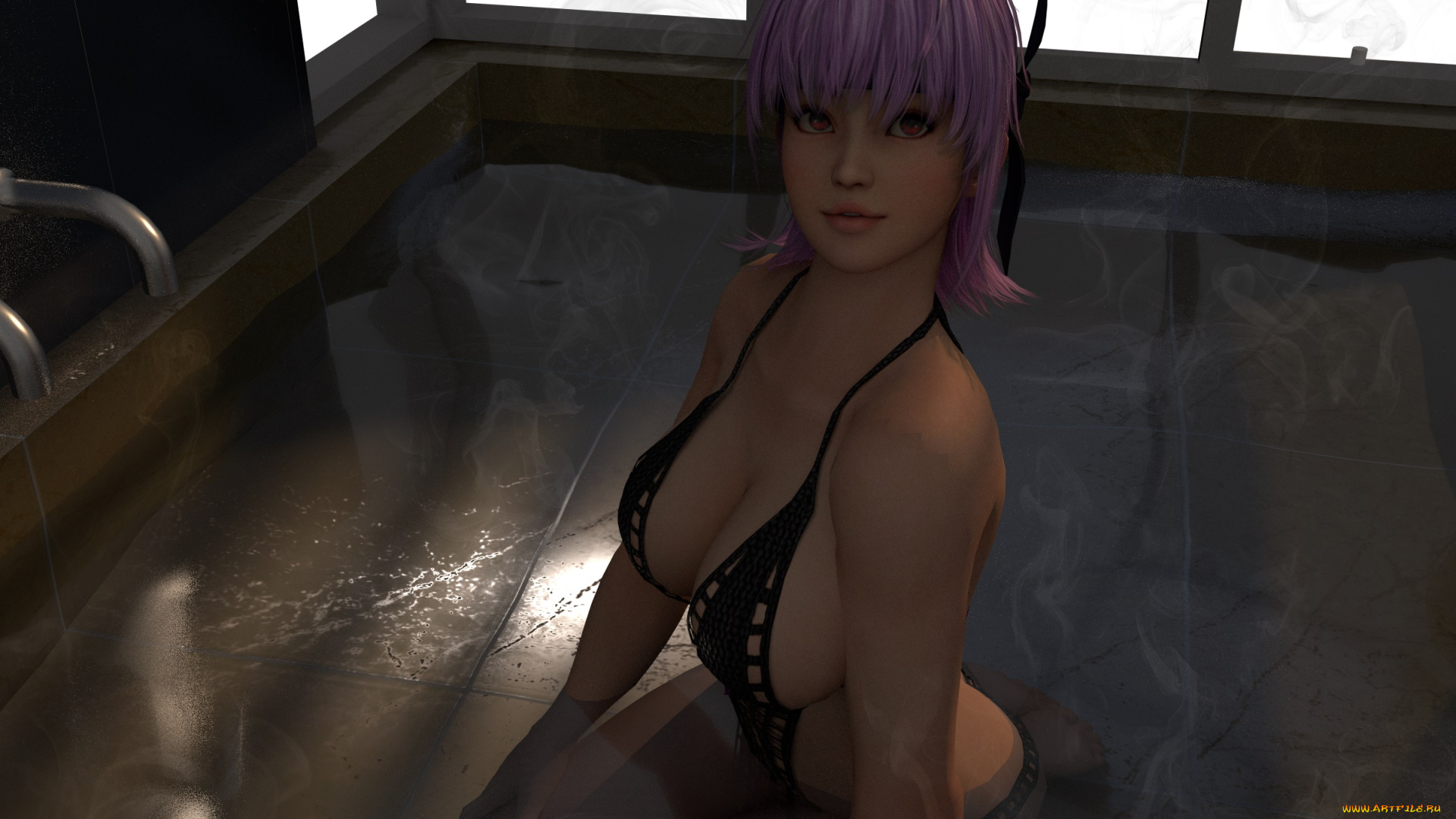 3д, графика, аниме, , anime, девушка, фон, взгляд