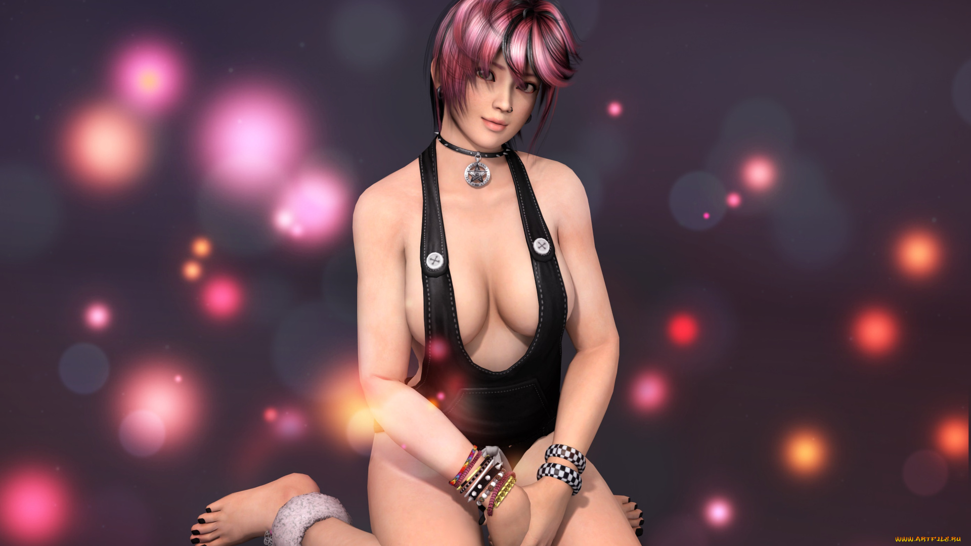 3д, графика, аниме, , anime, фон, взгляд, девушка