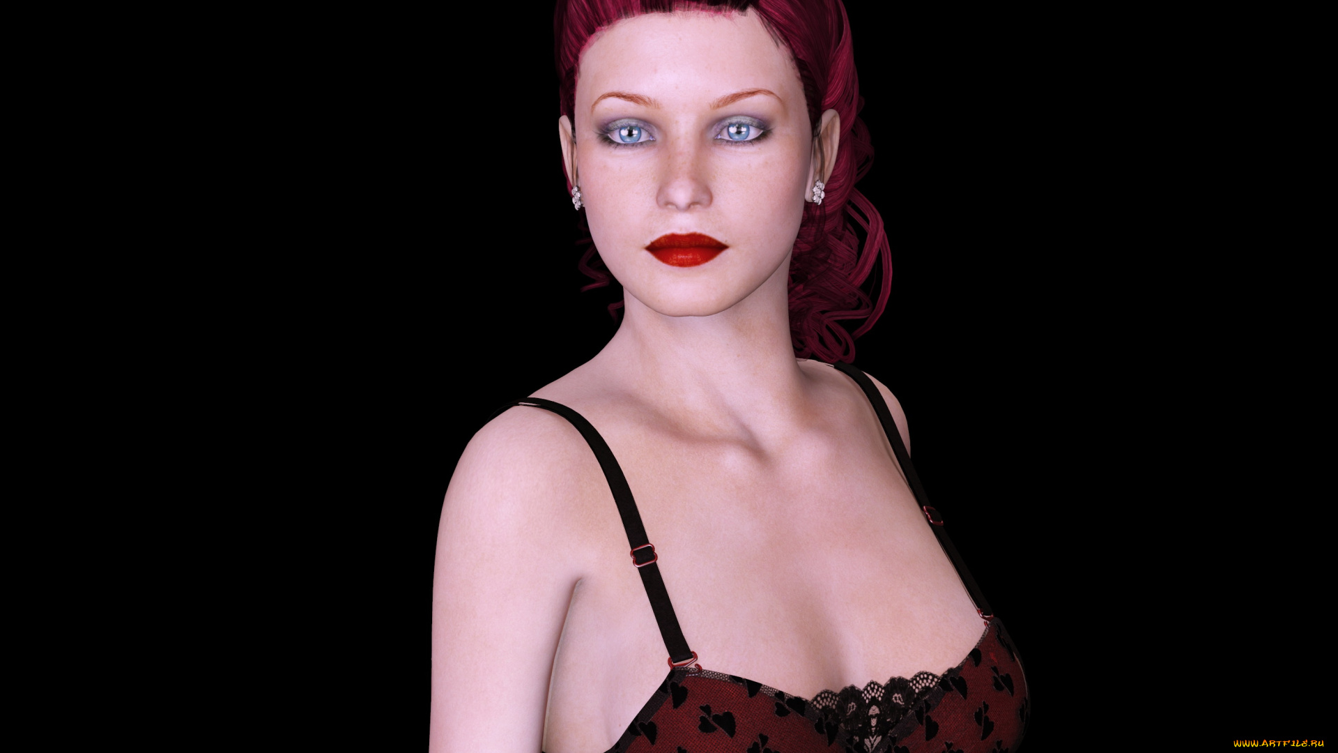 3д, графика, люди, , people, девушка, взгляд, фон, рыжая