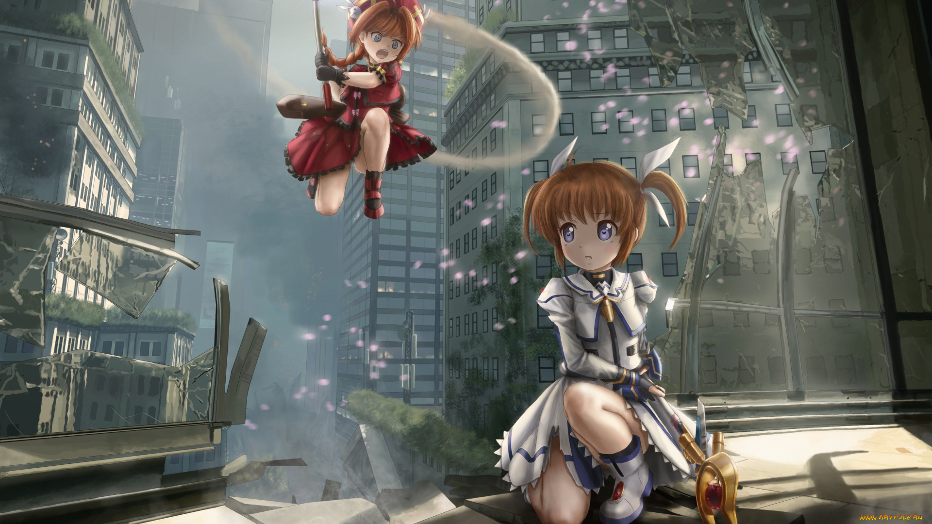 аниме, mahou, shoujo, lyrical, nanoha, mahou, shoujo, lyrical, nanoha, the, movie, 2nd, as, город, арт, vita, девочки, novcel, takamachi