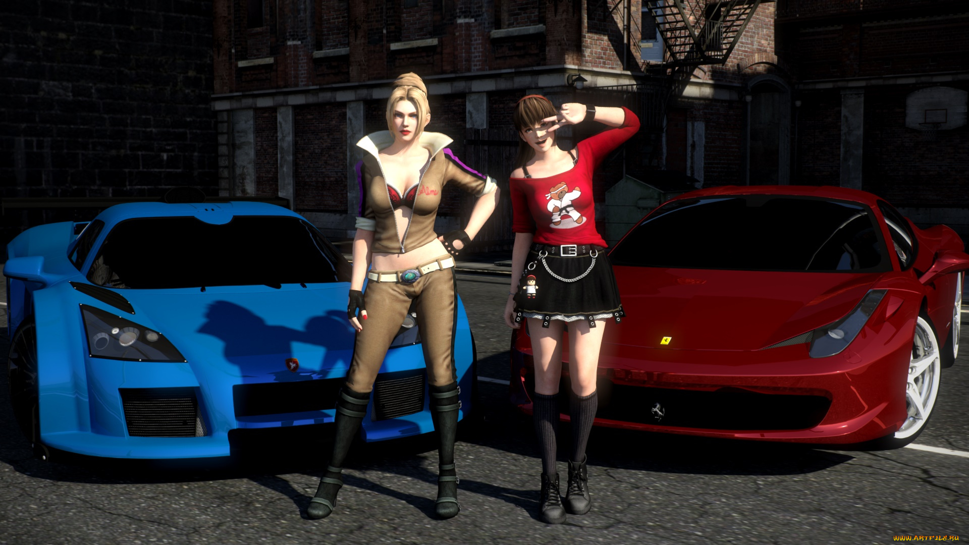 автомобили, 3d, car&girl, девушки, фон, взгляд