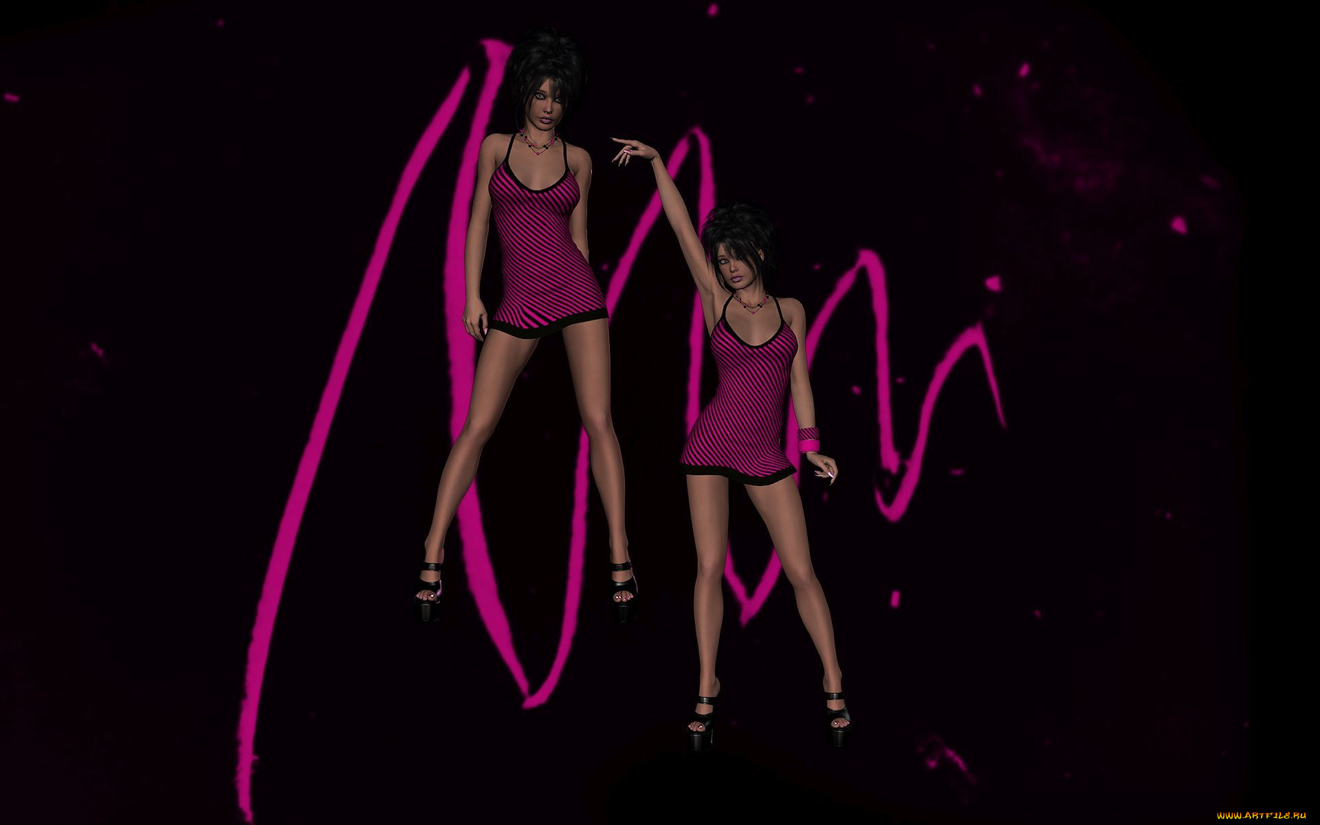 3д, графика, люди, , people, фон, взгляд, девушки