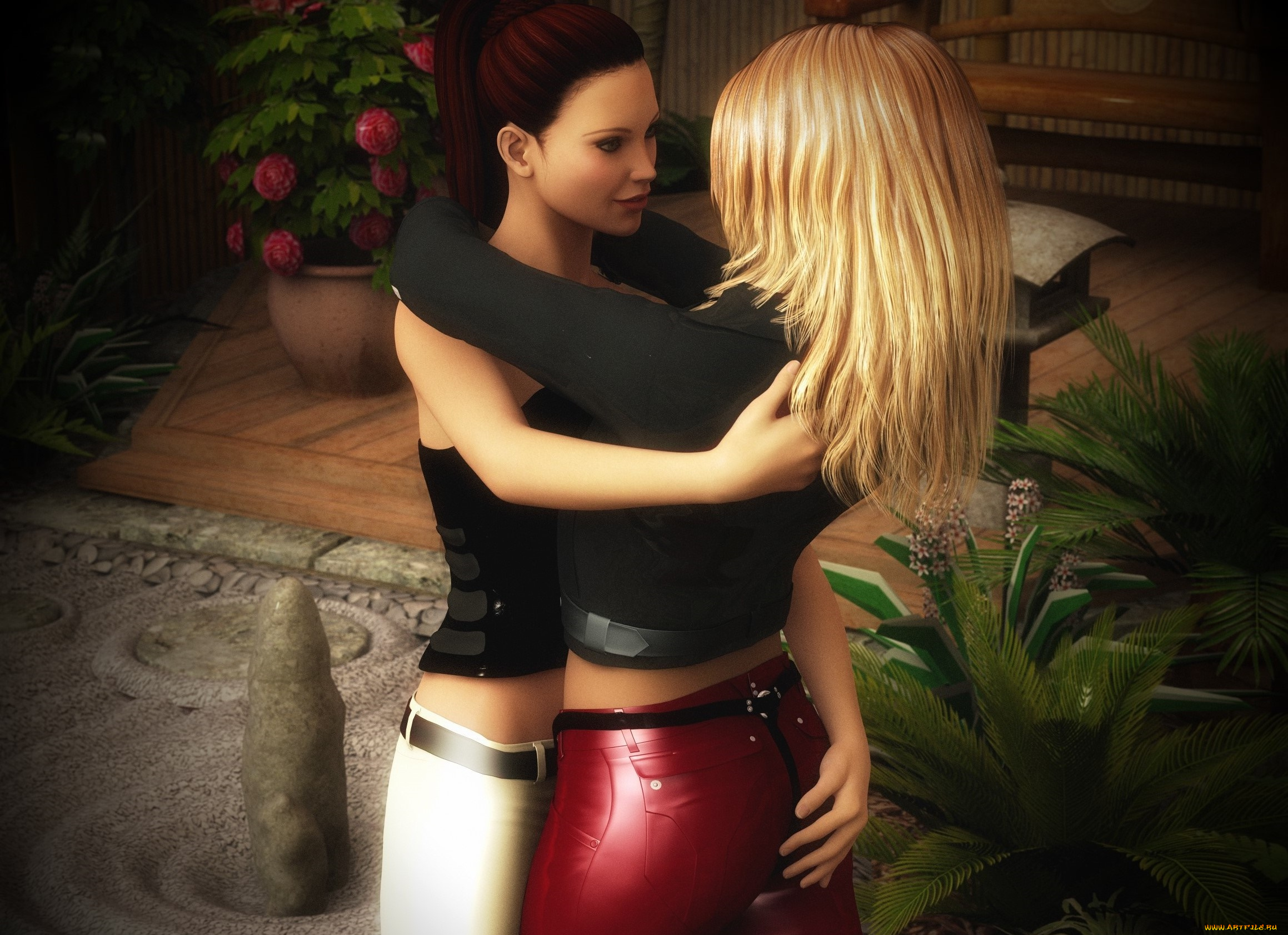 3д, графика, люди, , people, ласки, фон, девушки, взгляд