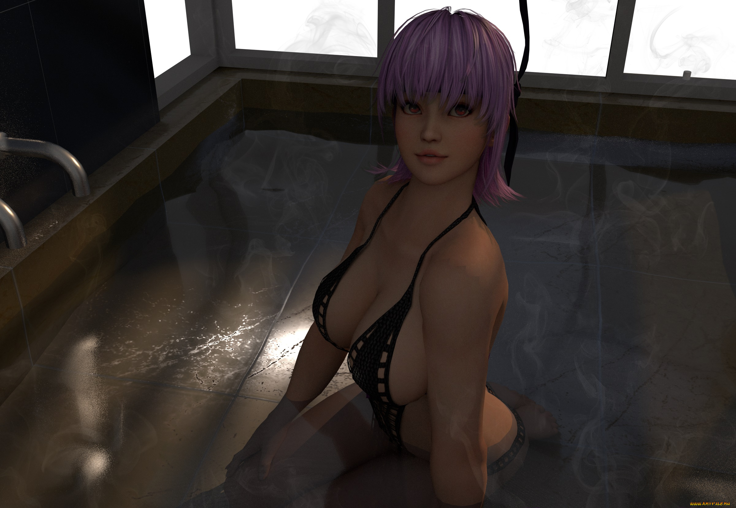 3д, графика, аниме, , anime, девушка, фон, взгляд