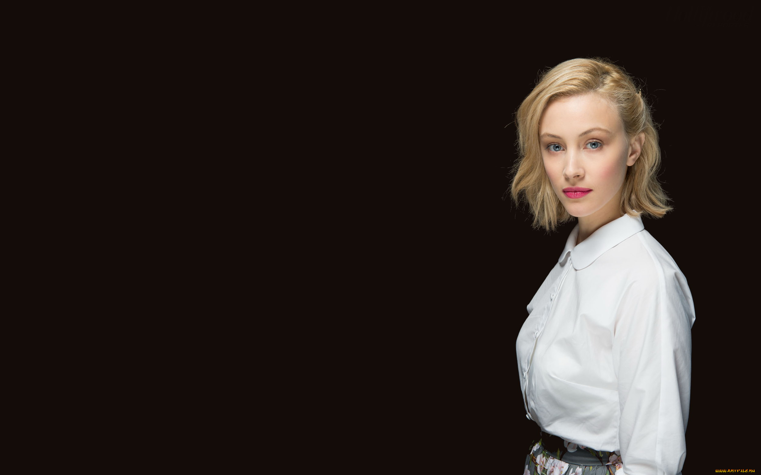 девушки, sarah, gadon, рубашка, блузка, взгляд, актриса, блондинка, сара, гэдон