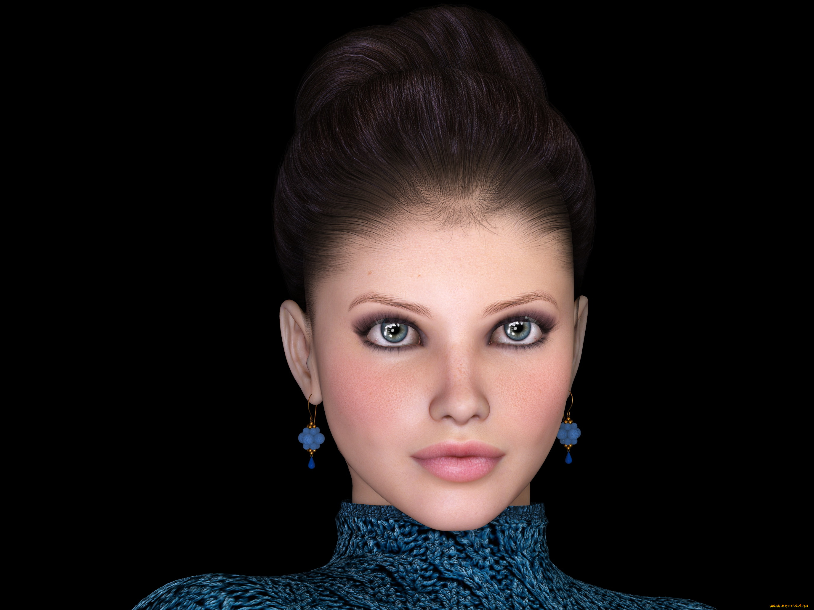 3д, графика, портрет, , portraits, фон, взгляд, девушка