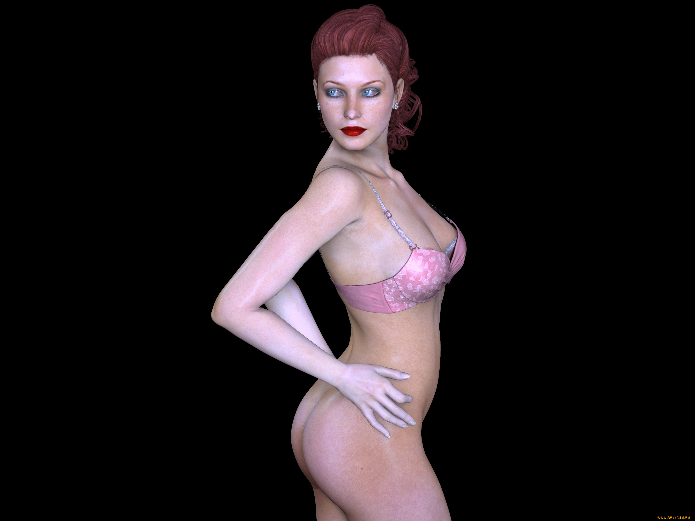 3д, графика, люди, , people, фон, взгляд, девушка, рыжая