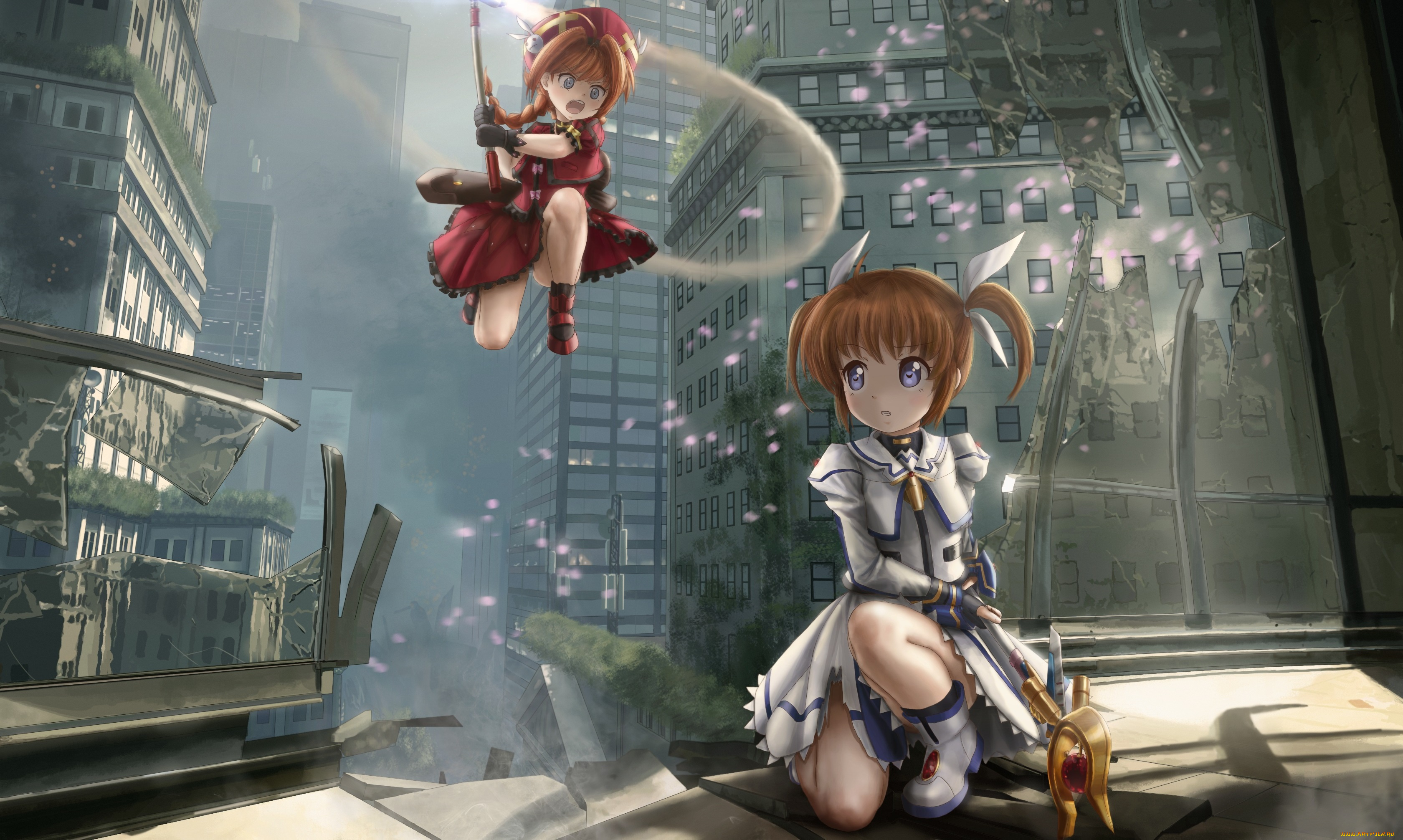 аниме, mahou, shoujo, lyrical, nanoha, mahou, shoujo, lyrical, nanoha, the, movie, 2nd, as, город, арт, vita, девочки, novcel, takamachi