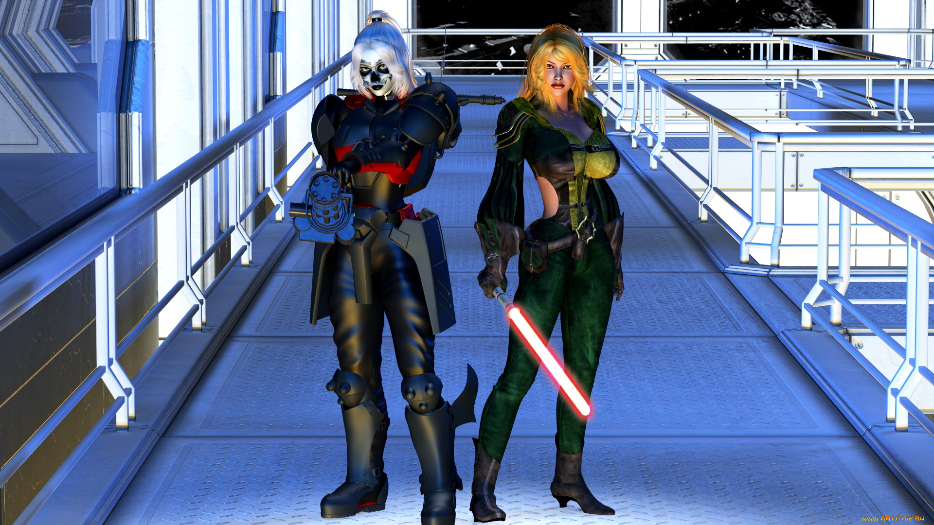 3д, графика, фантазия, , fantasy, фон, взгляд, девушки