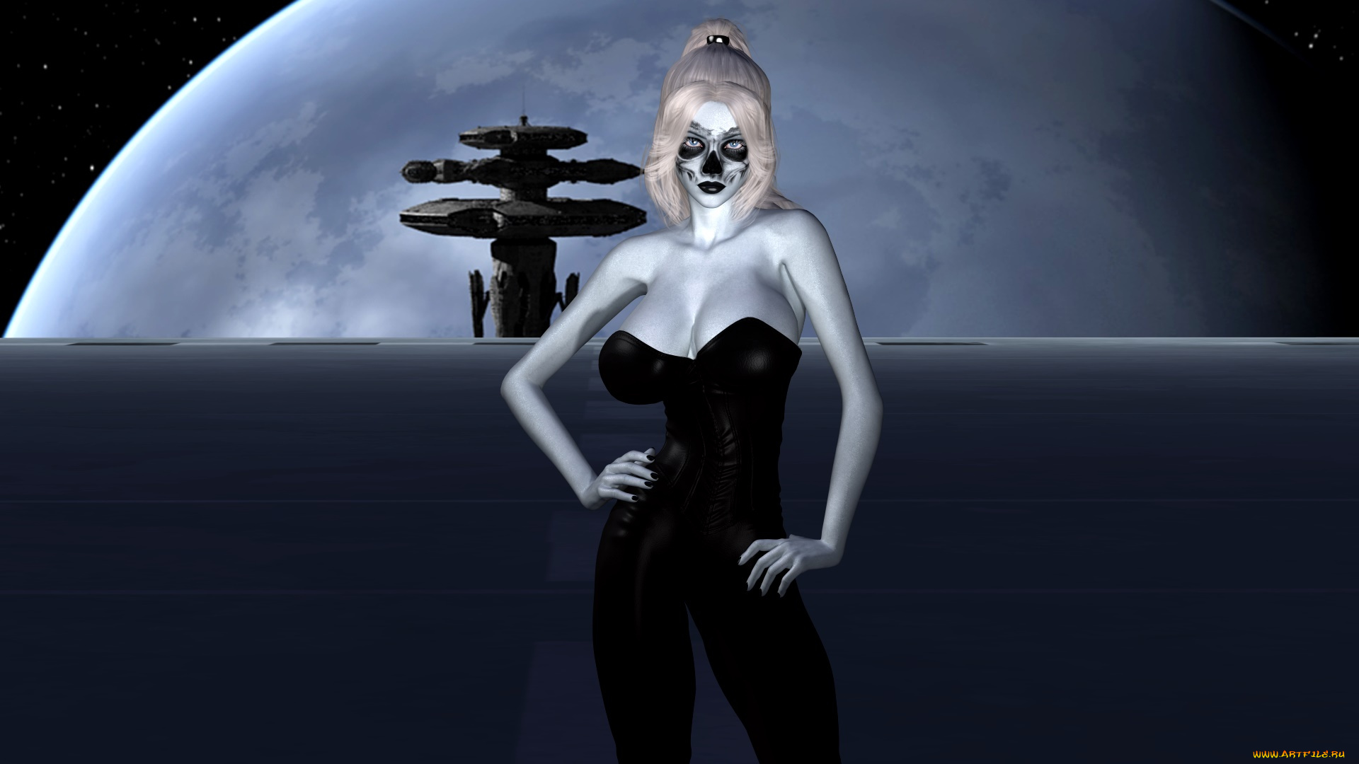 3д, графика, фантазия, , fantasy, взгляд, фон, девушка