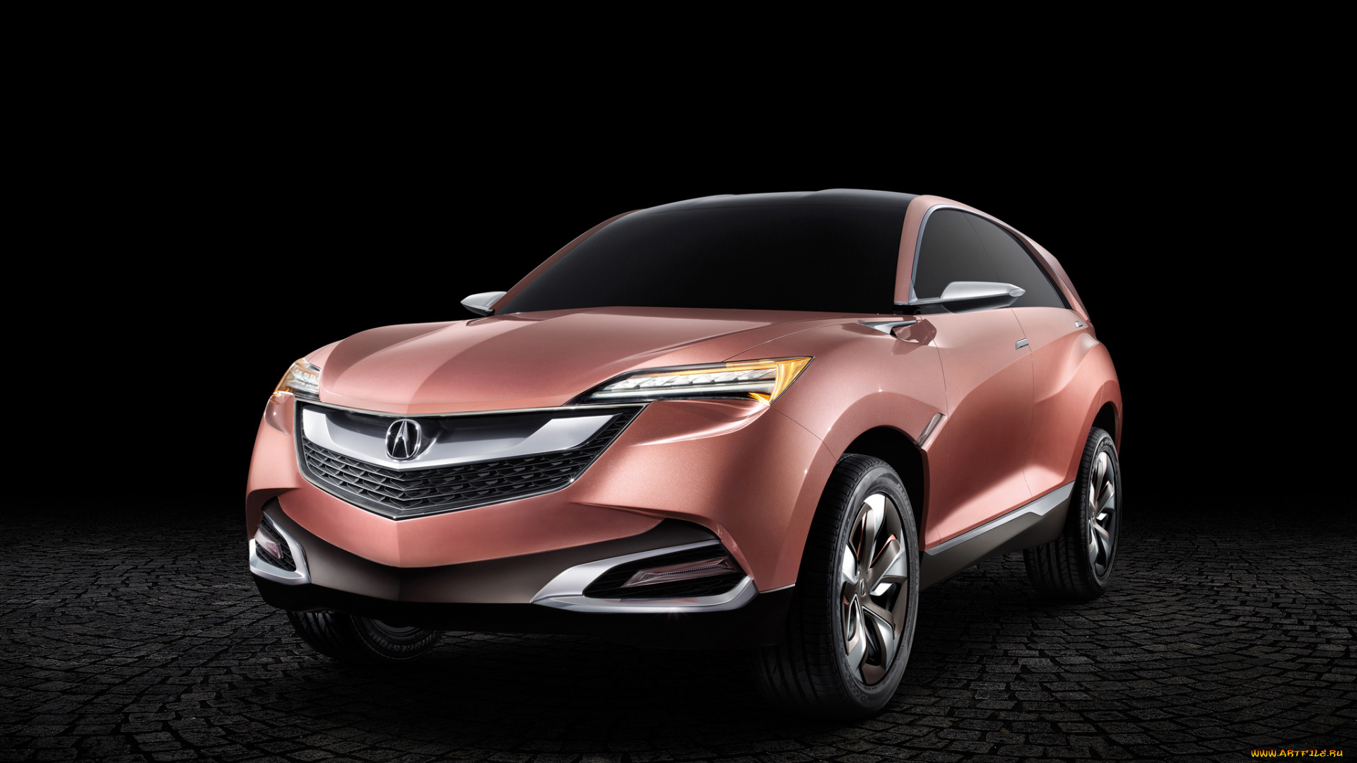 acura, suv-x, concept, автомобили, acura, suv-x, чёрный, фон, медь, concept