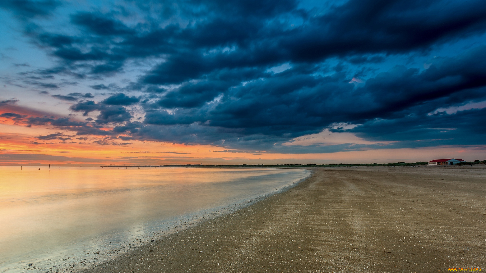 природа, побережье, пляж, море, небо