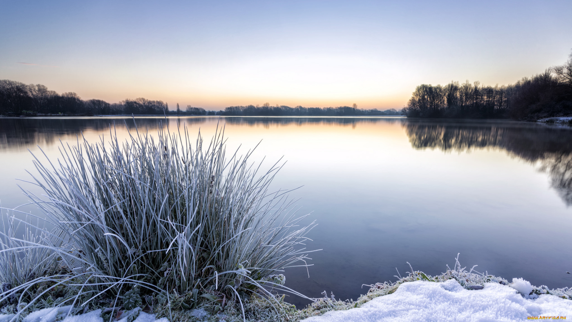 природа, реки, озера, зима, снег, озеро
