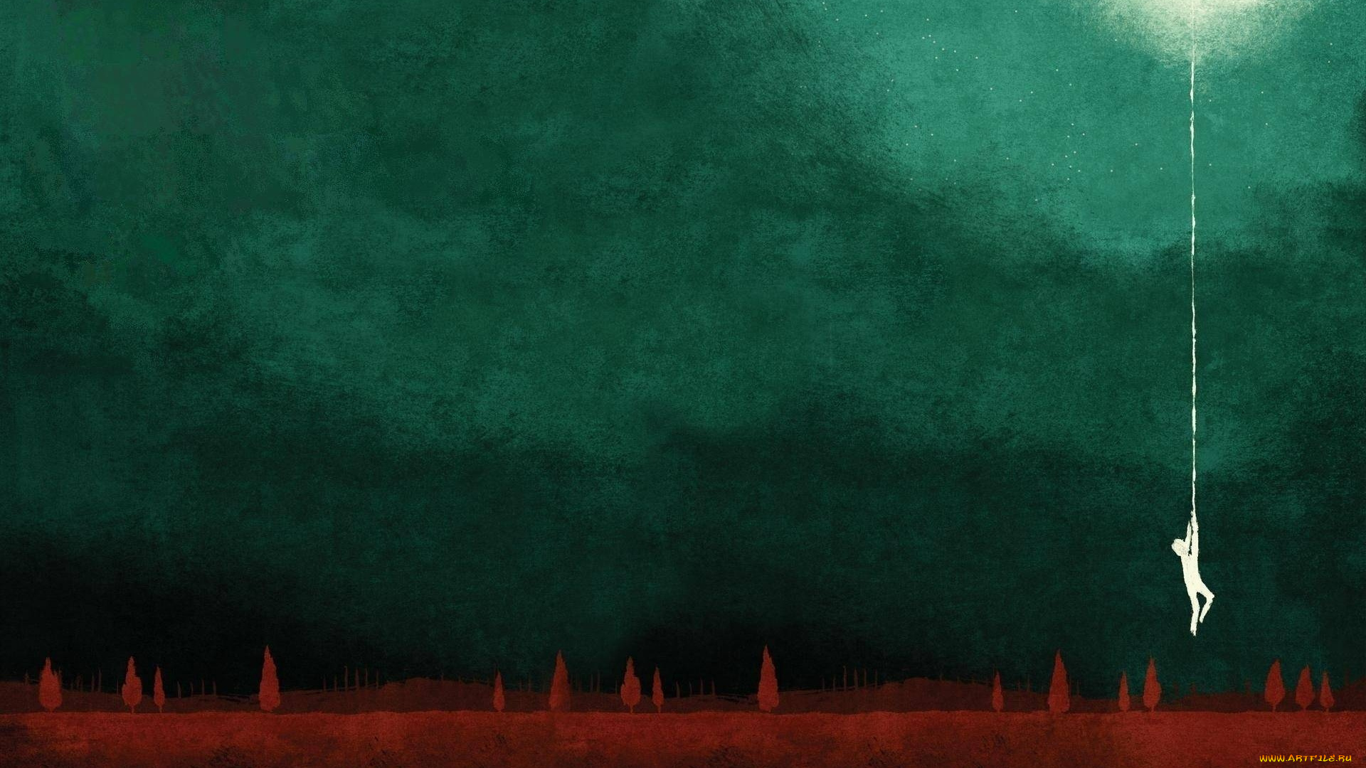 рисованное, минимализм, зеленый, арт