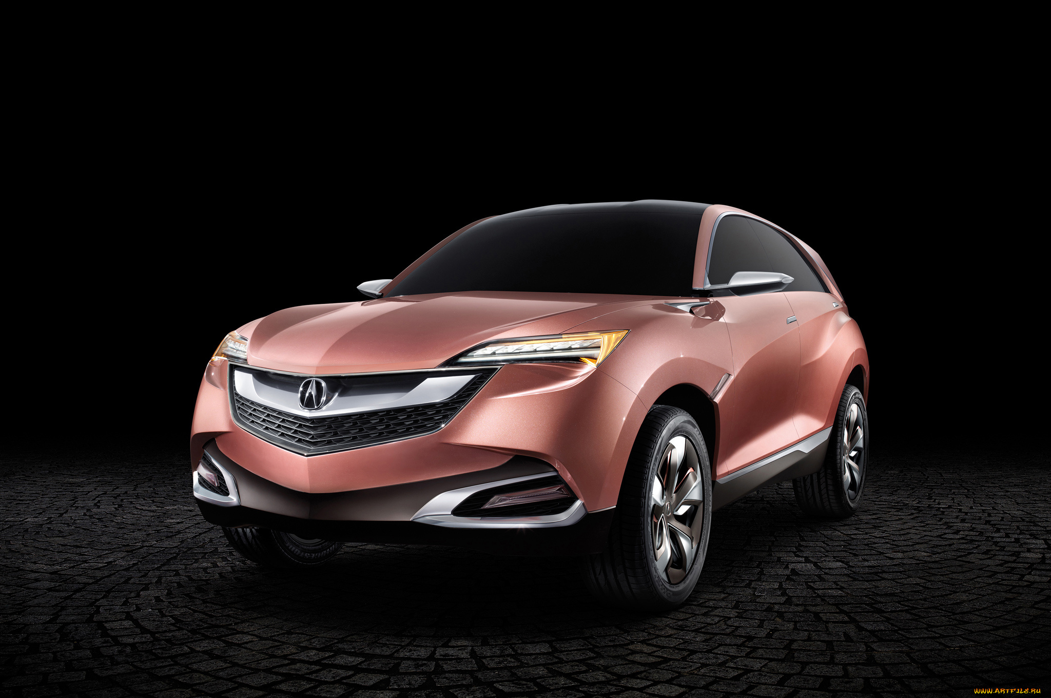 acura, suv-x, concept, автомобили, acura, suv-x, чёрный, фон, медь, concept