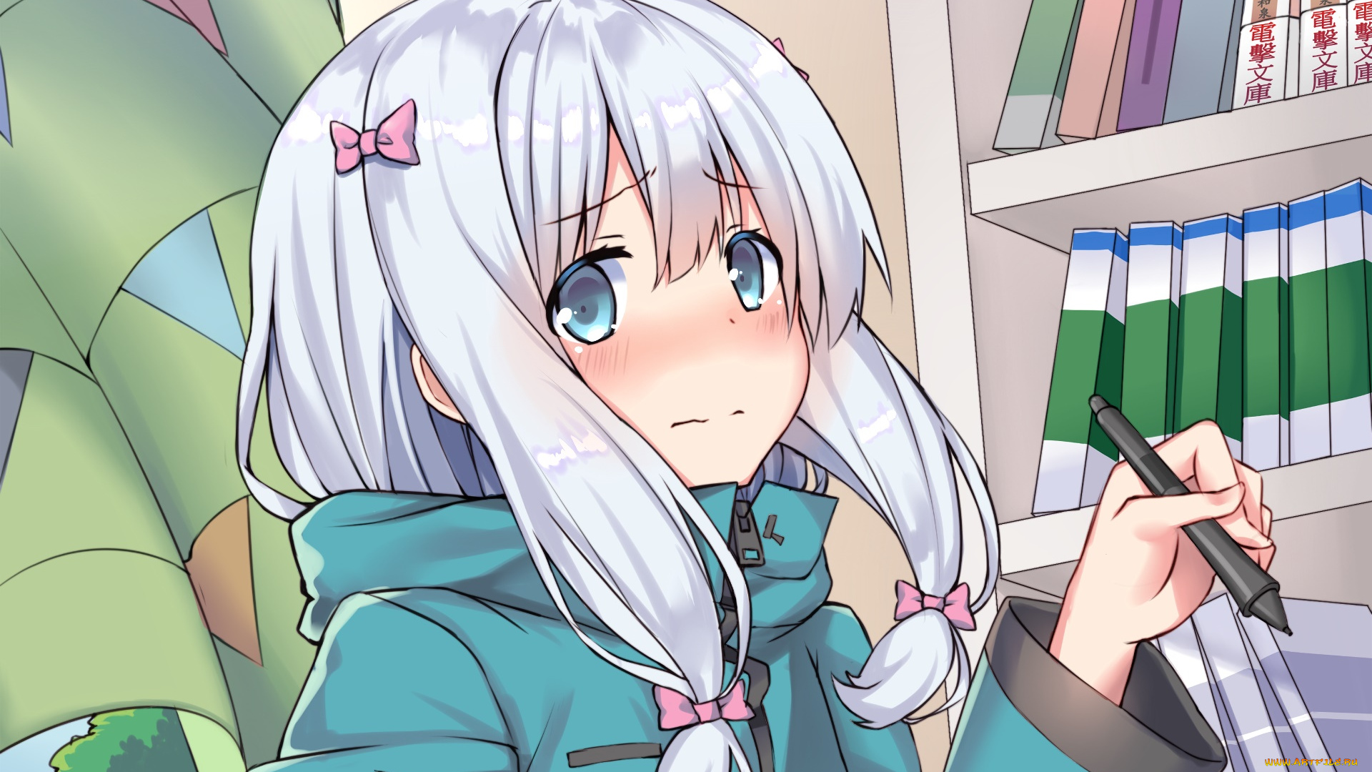 аниме, eromanga-sensei, девушка, фон, взгляд