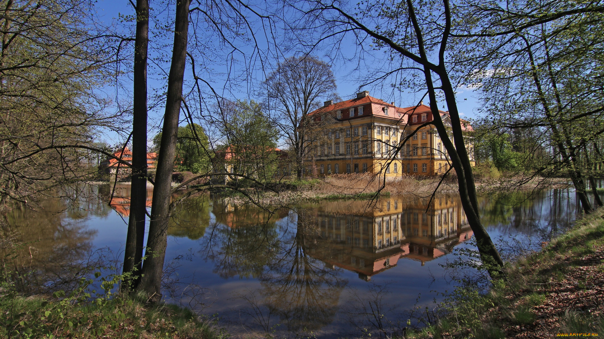 города, -, пейзажи, особняк, парк