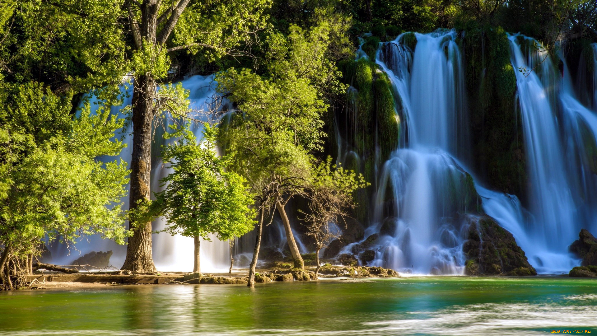 природа, водопады, потоки