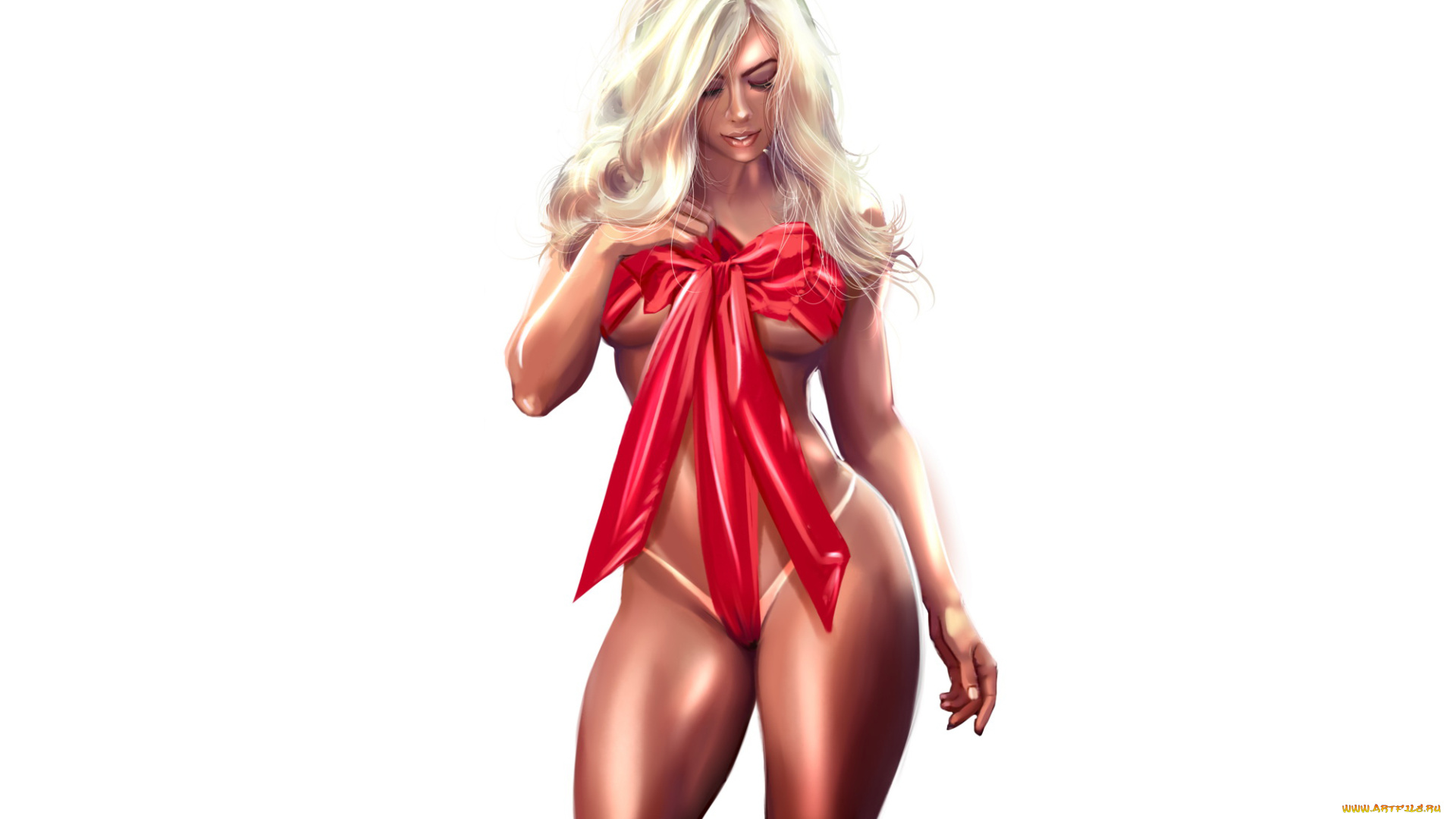 рисованное, комиксы, девушка, бант, фон