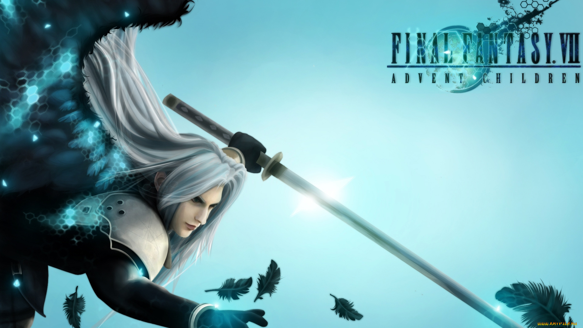 видео, игры, final, fantasy, vii, , advent, children, меч, sephiroth, воин, крылья