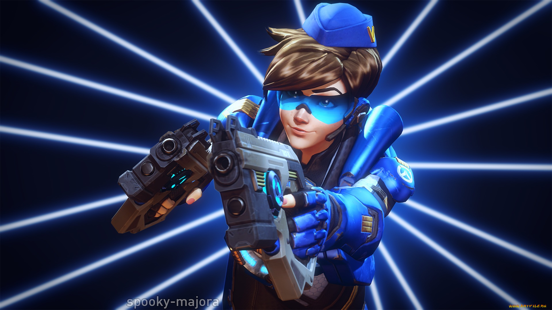 видео, игры, overwatch, девушка, оружие