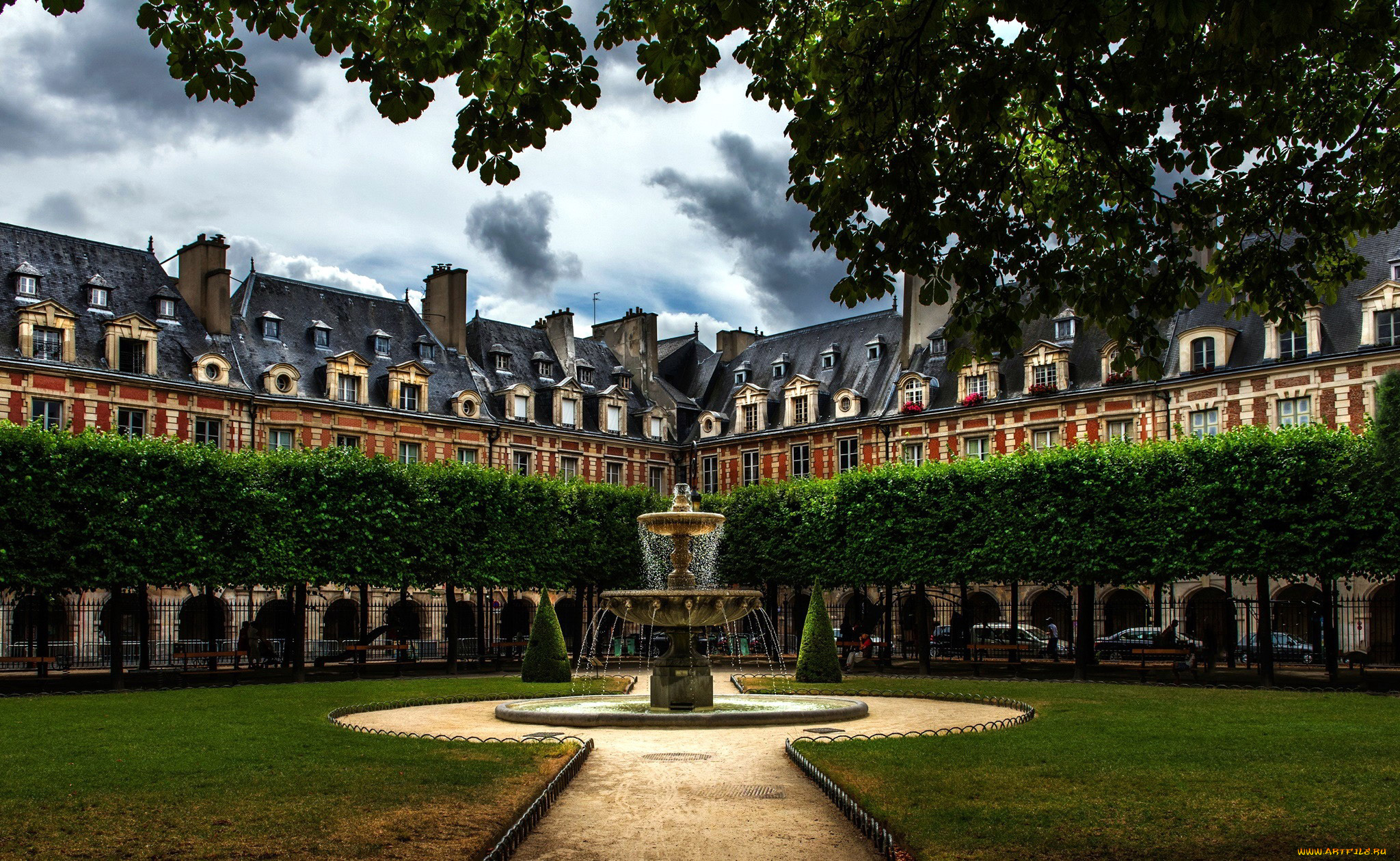 place, des, vosges, города, париж, , франция, place, des, vosges