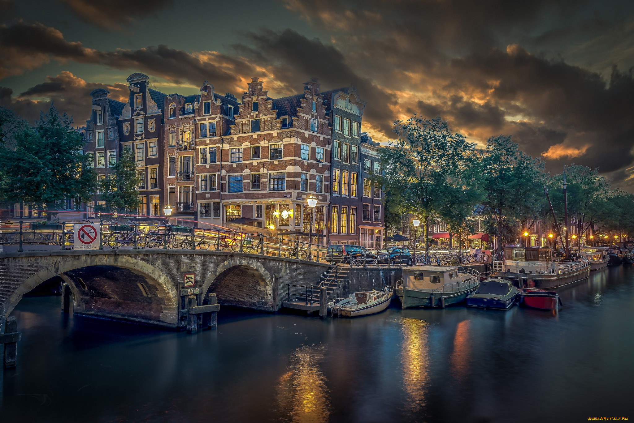 города, -, улицы, , площади, , набережные, лодки, причал, здания, мост