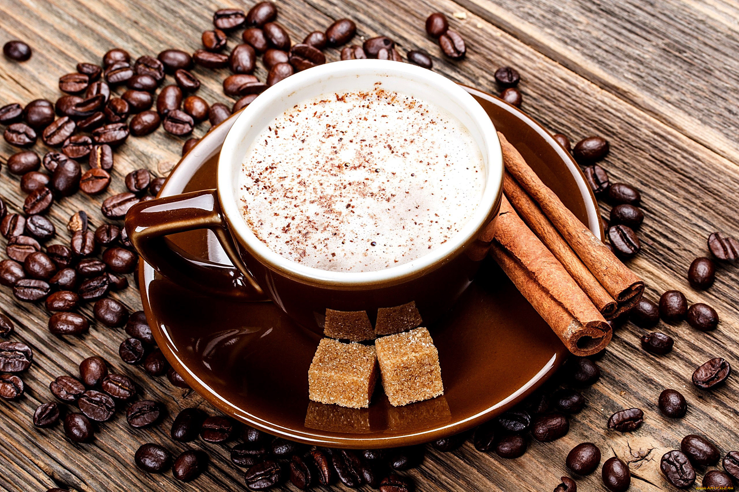 еда, кофе, , кофейные, зёрна, корица, зерна, сахар