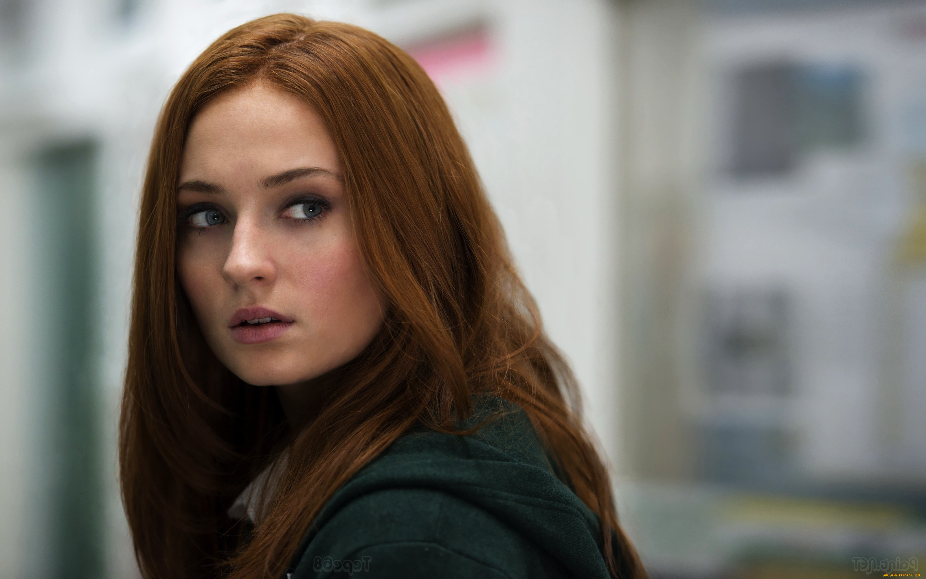 девушки, sophie, turner, взгляд