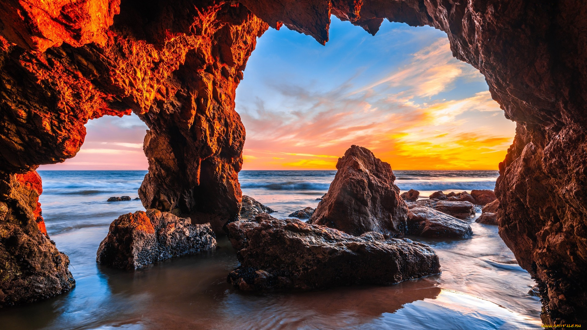 malibu, california, природа, побережье