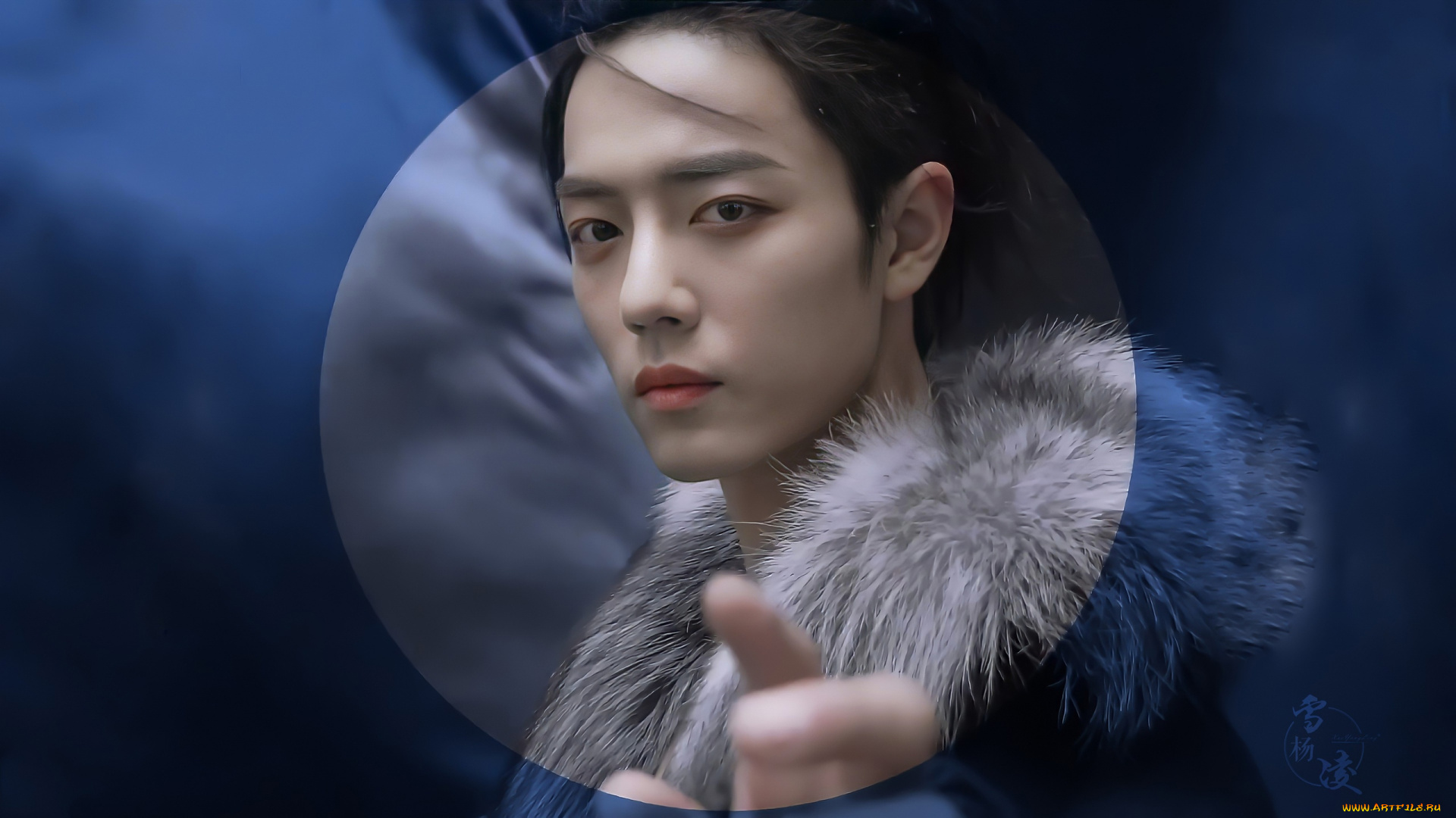 мужчины, xiao, zhan, актер, жест, воротник