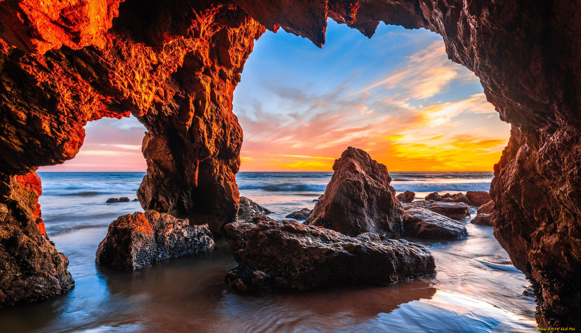 malibu, california, природа, побережье