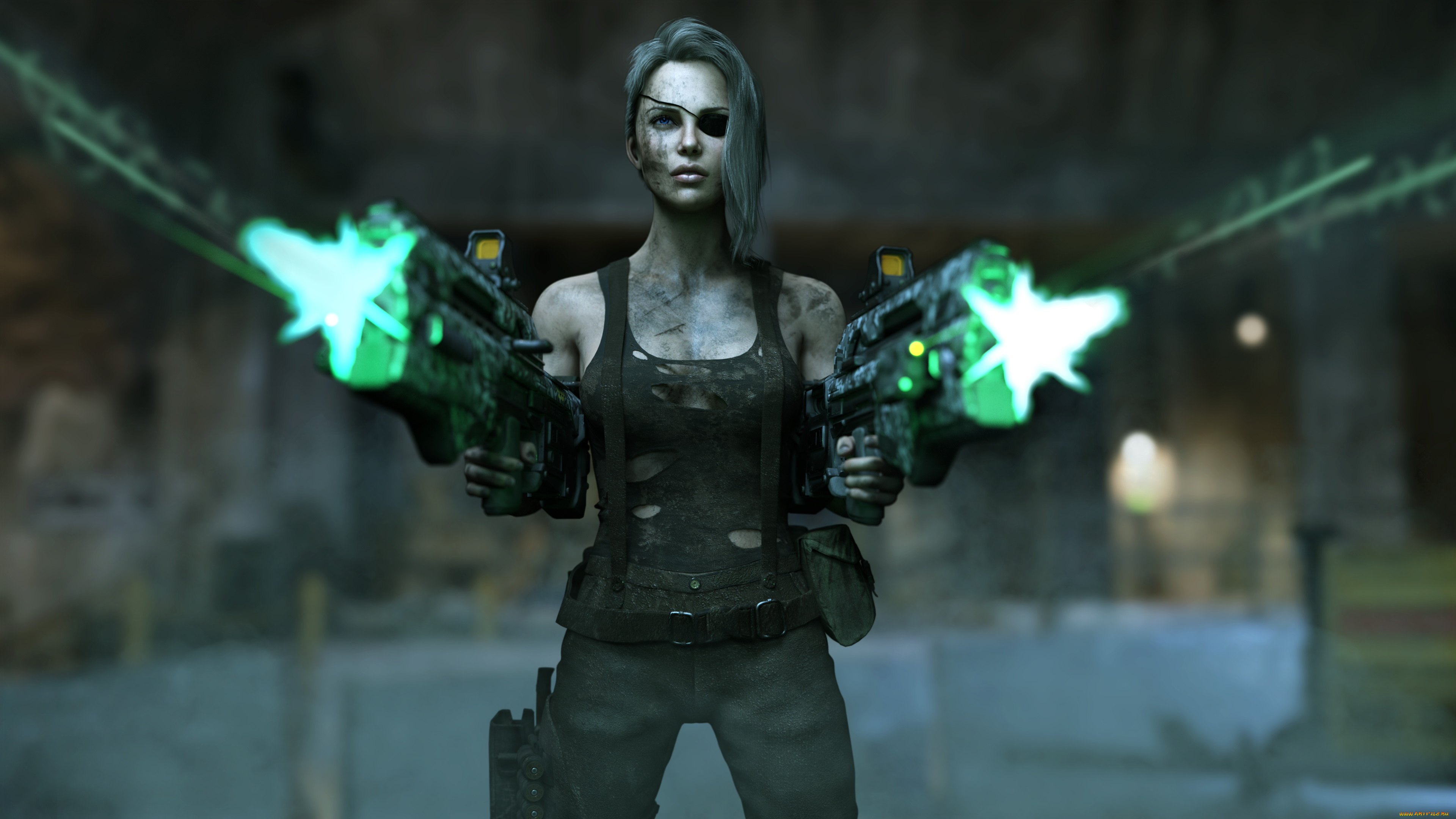 видео, игры, cyberpunk, 2077, девушка, фон, автомат, стрельба