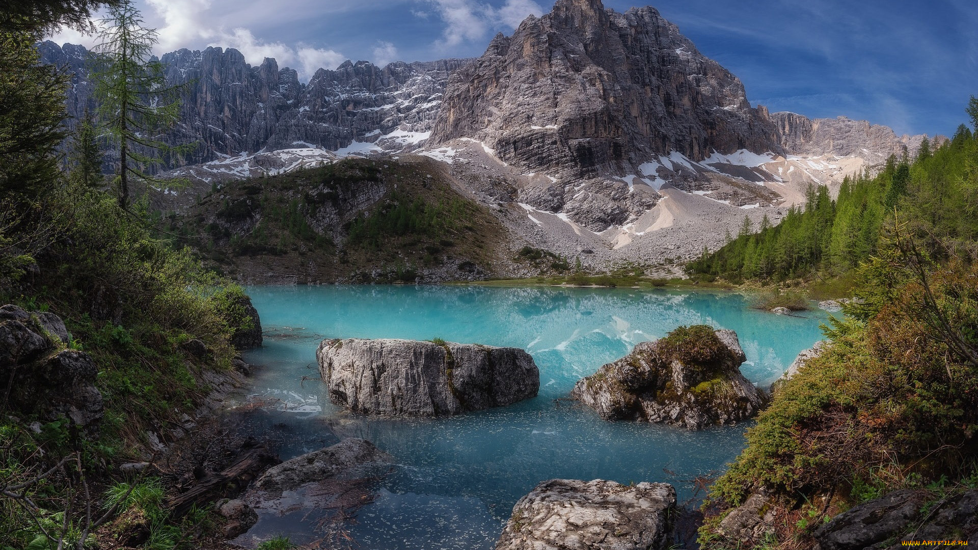 sorapis, lake, italy, природа, реки, озера, sorapis, lake