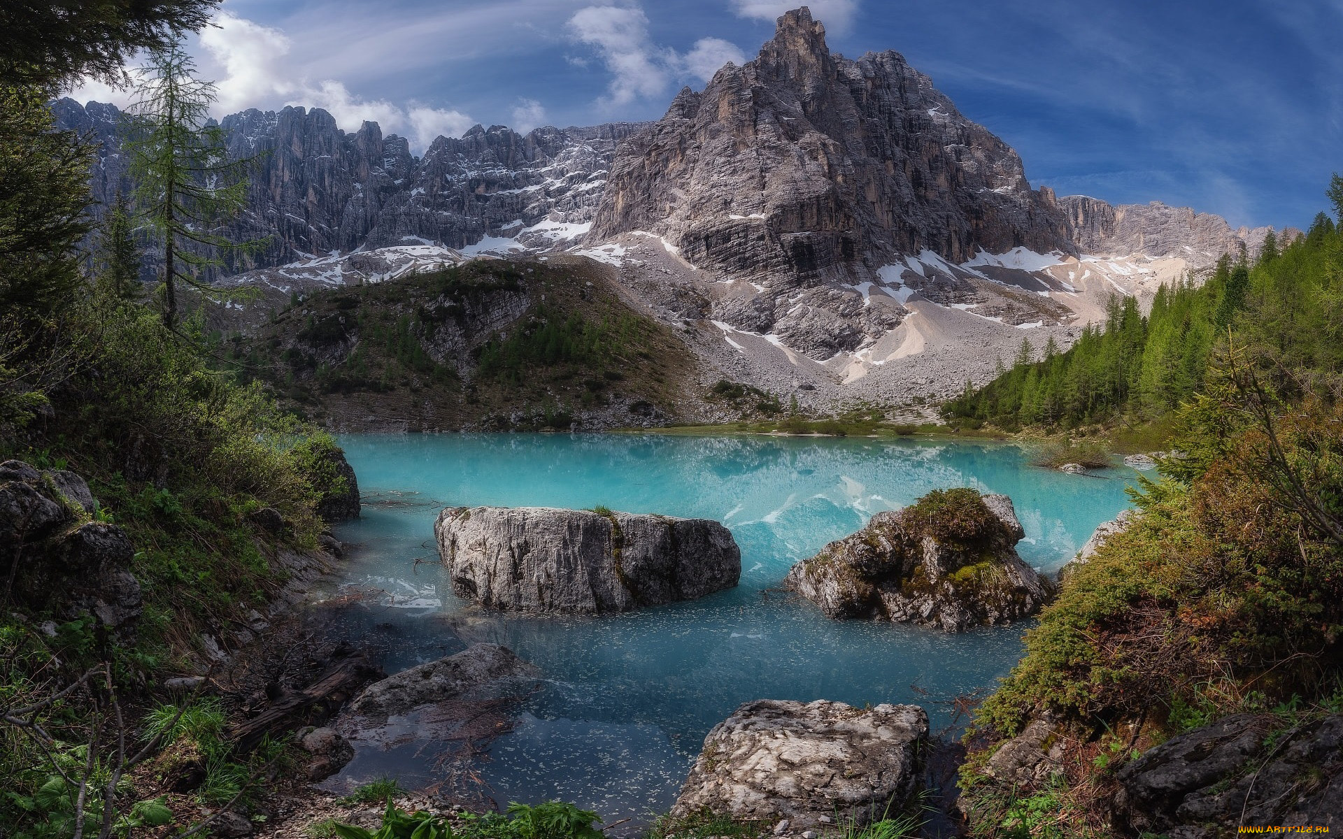 sorapis, lake, italy, природа, реки, озера, sorapis, lake