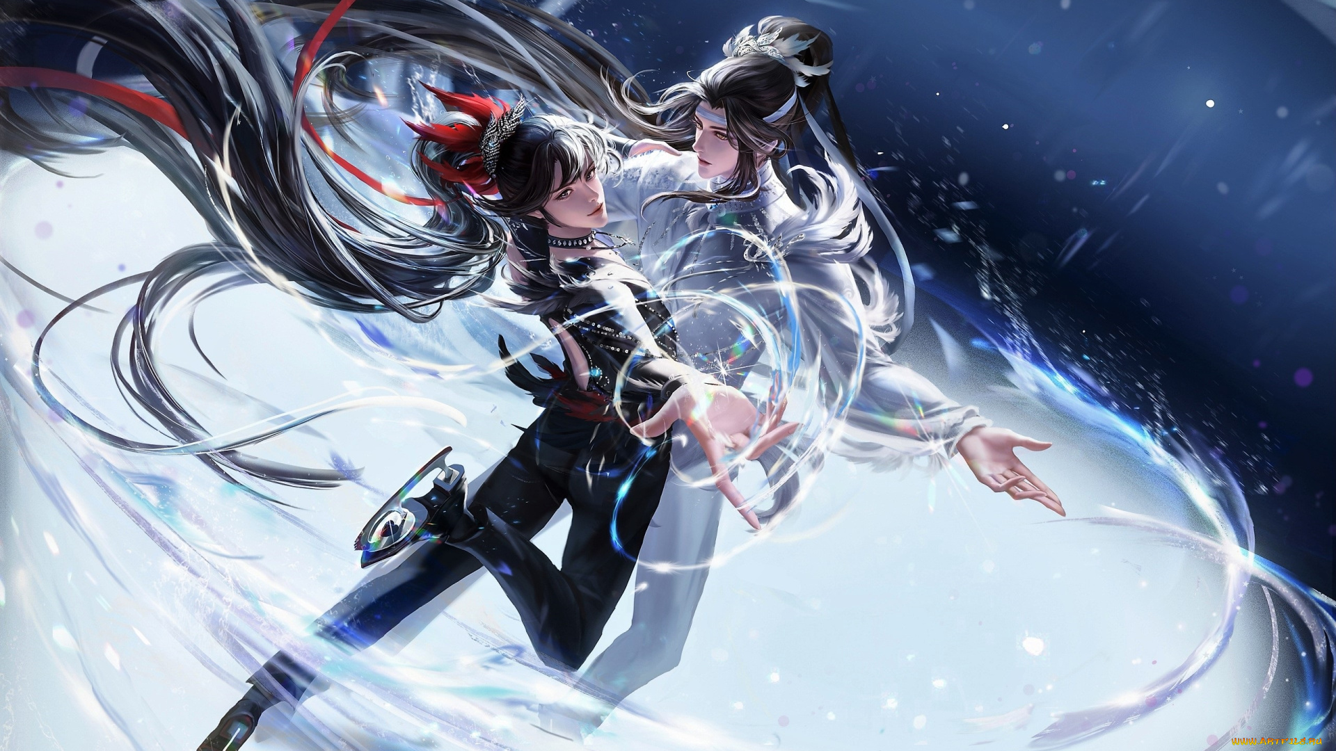 аниме, mo, dao, zu, shi, вэй, усянь, лань, ванцзи, коньки, магия