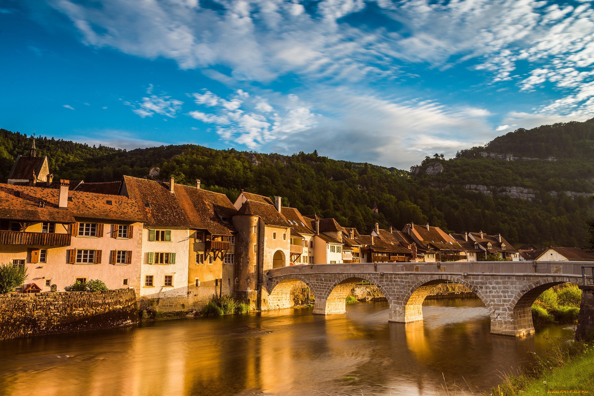 saint-ursanne, switzerland, города, -, мосты