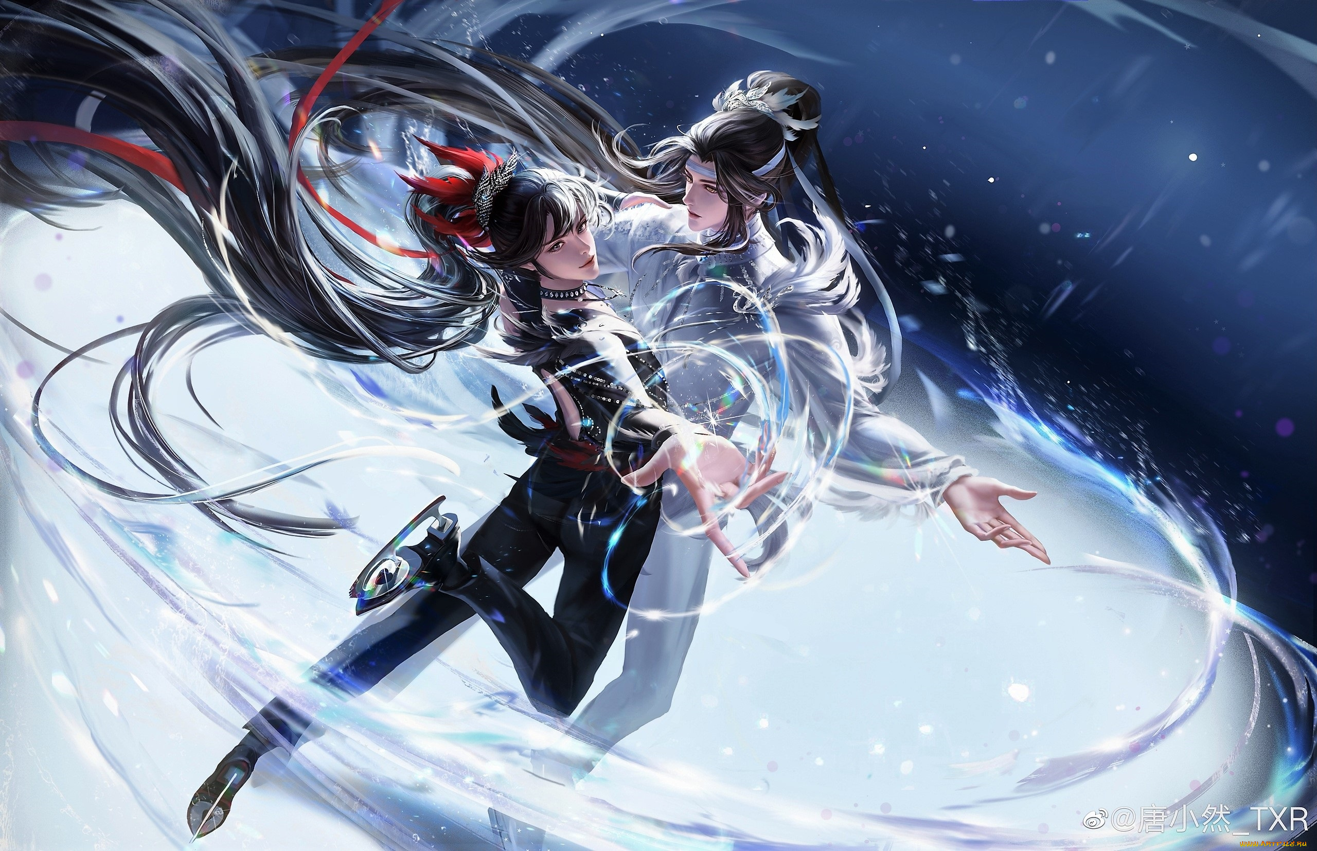 аниме, mo, dao, zu, shi, вэй, усянь, лань, ванцзи, коньки, магия