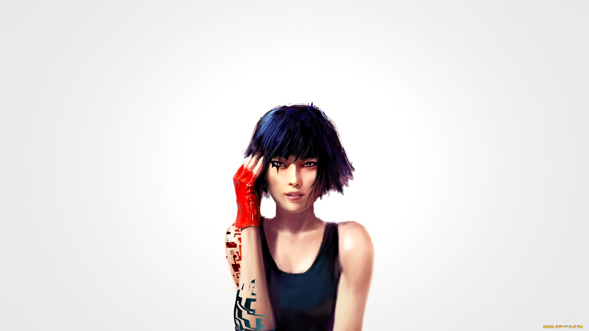 видео, игры, mirrors, edge, девушка, перчатки, тату, майка