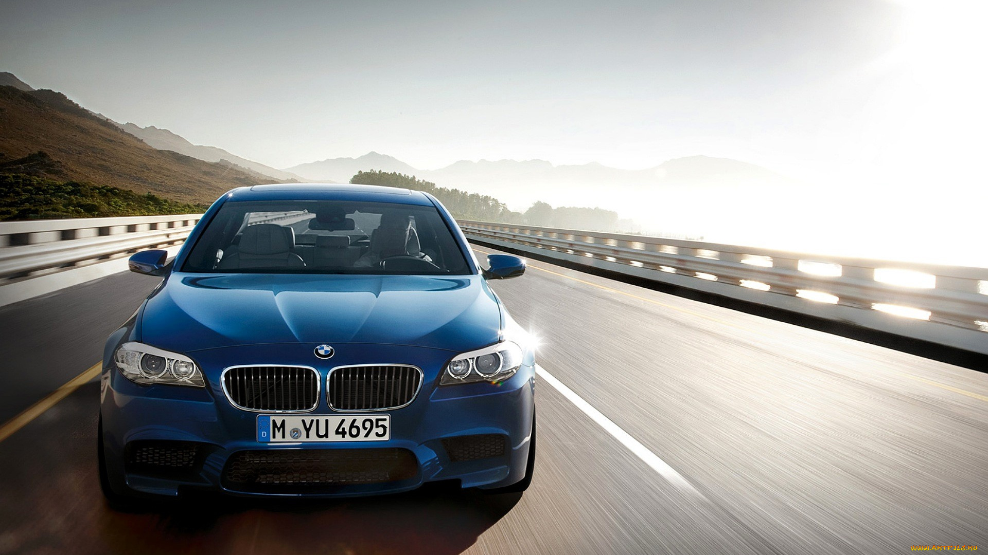 bmw, m5, автомобили, bmw, синий, скорость, дорога