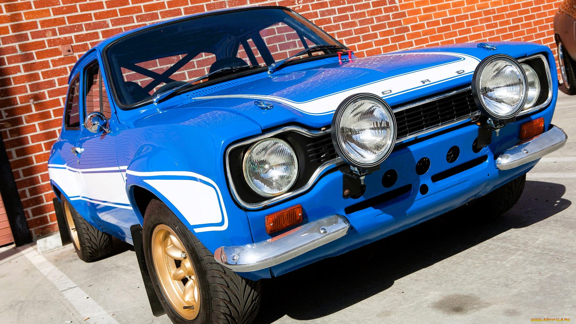 ford, escort, автомобили, ford, синий, здание