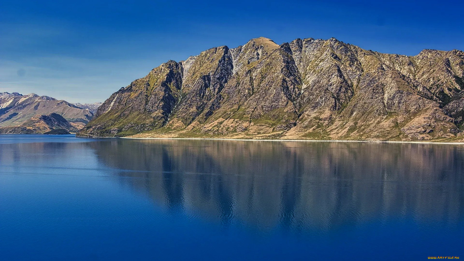 lake, hawea, reflections, new, zealand, природа, реки, озера, lake, hawea, reflections, new, zealand
