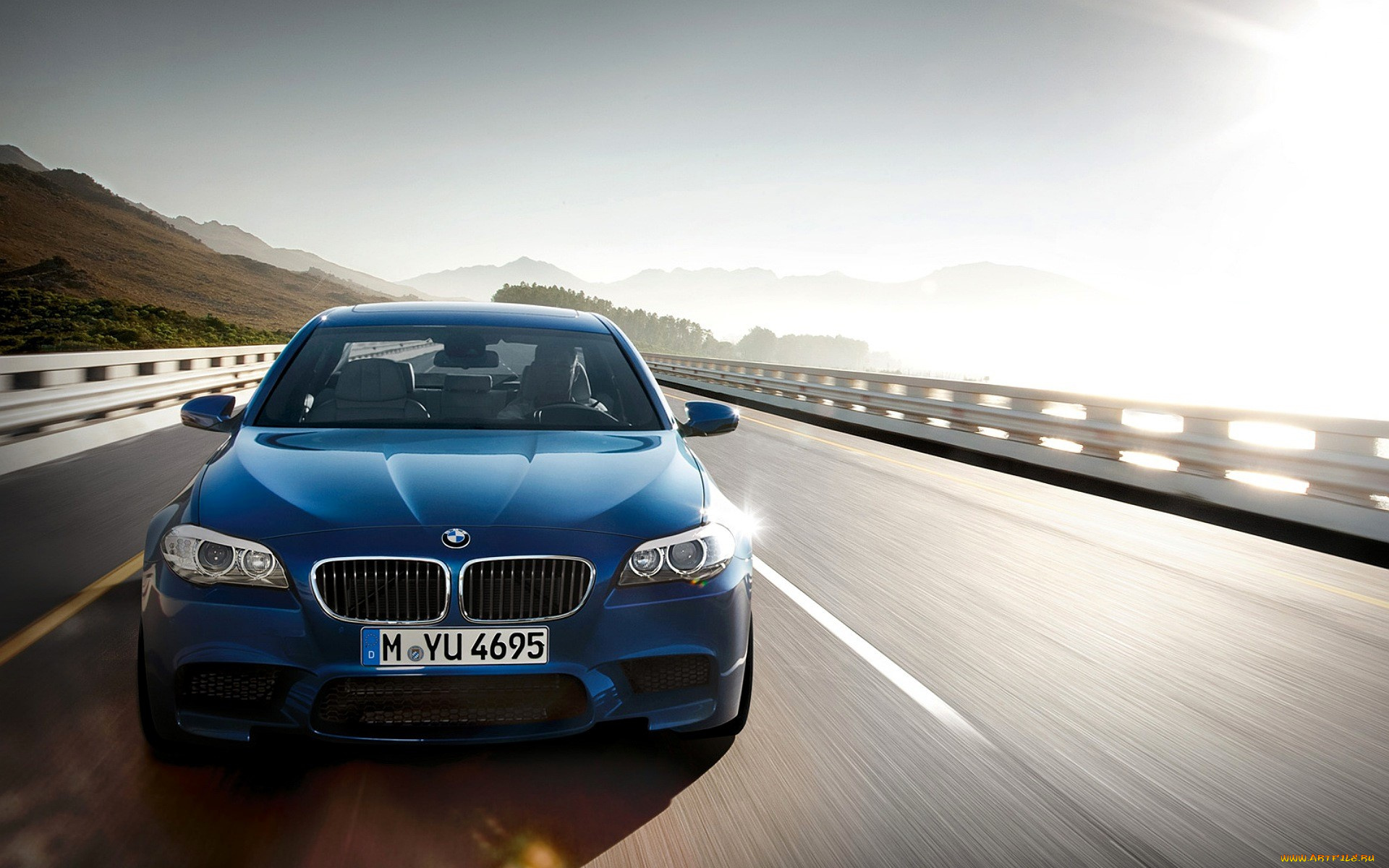 bmw, m5, автомобили, bmw, синий, скорость, дорога