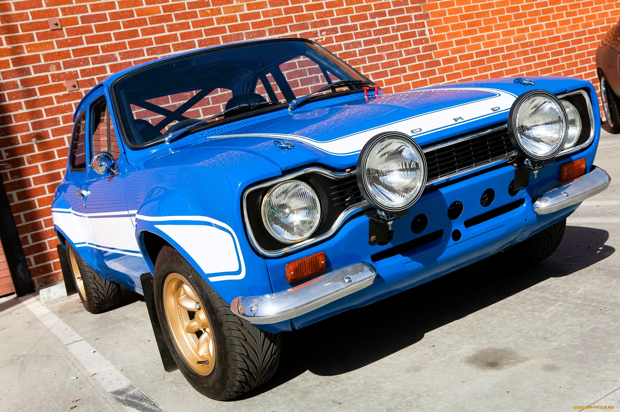 ford, escort, автомобили, ford, синий, здание