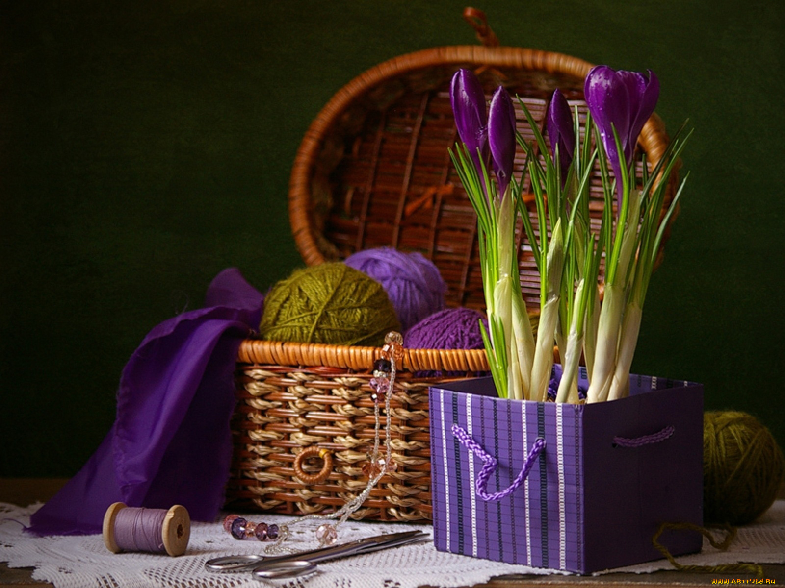 разное, ремесла, поделки, рукоделие, ножницы, цветы, нитки, корзинка