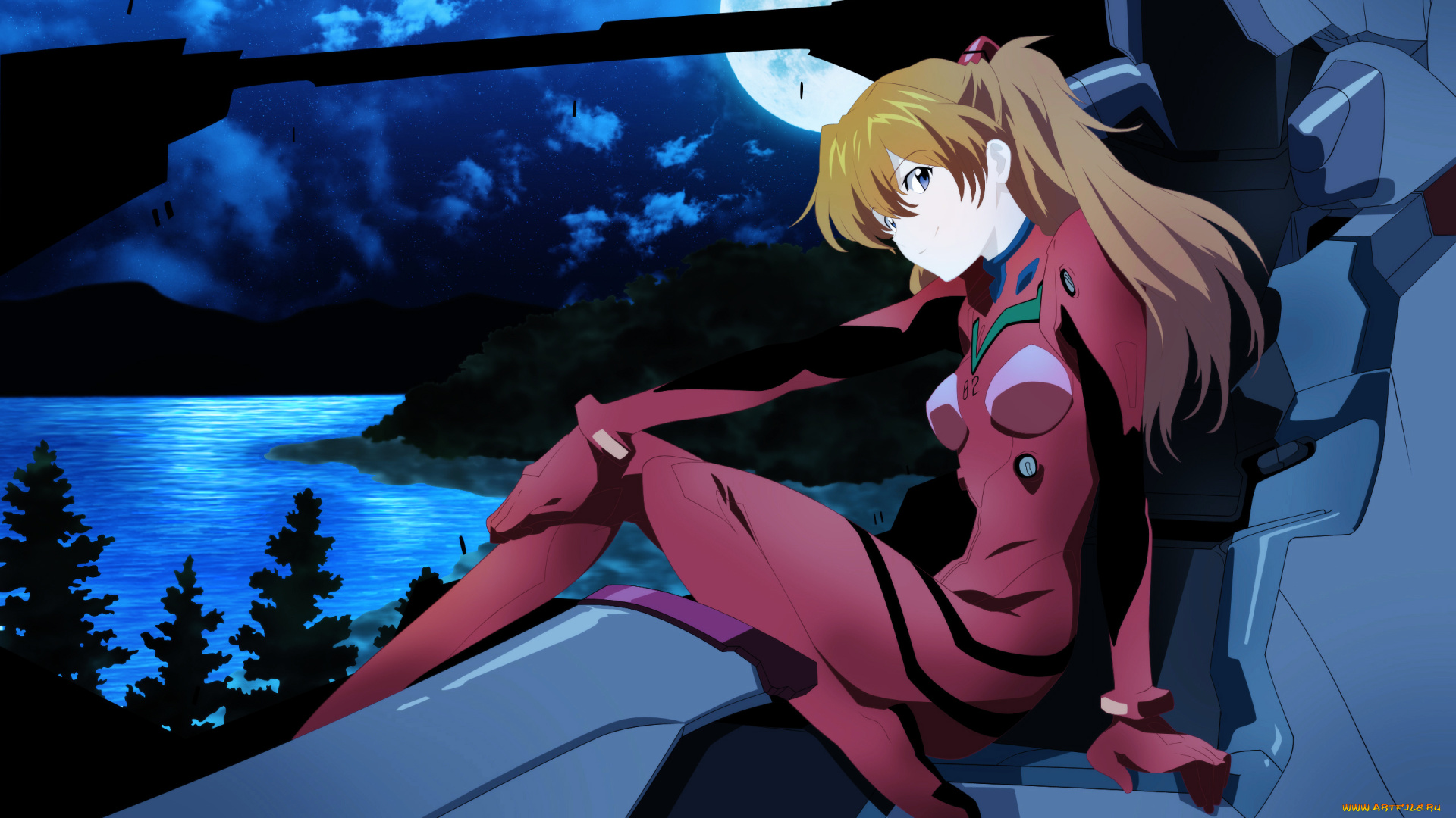 аниме, evangelion, soryu, asuka, langley, neon, genesis