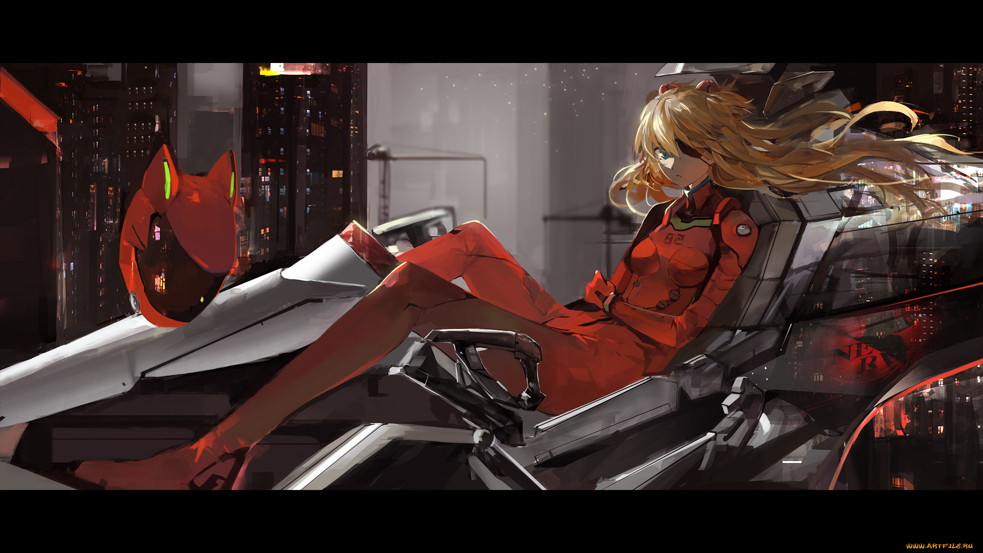 аниме, evangelion, soryu, asuka, langley, neon, genesis